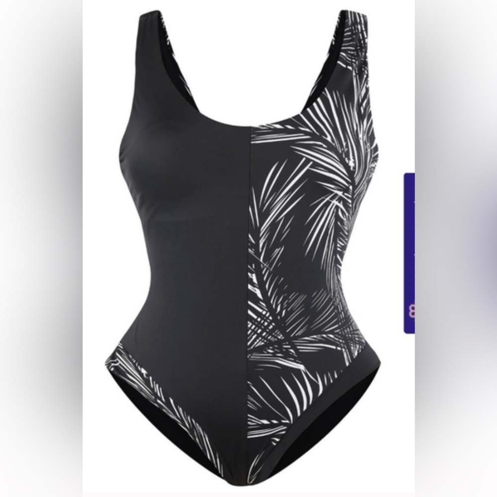 Shapellx Asymmetrical Print Shaping Swimsuit